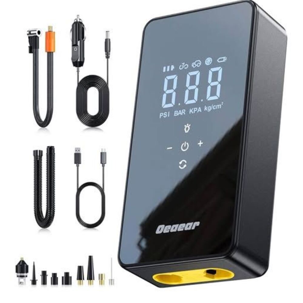 Dual Motor Tire Inflator Portable Air Compressor, 6000mAh and DC 12V Tire Inflat